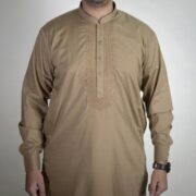 Sarwar Collection- Brown Embroidered Shalwar Kameez For Men - Image 2